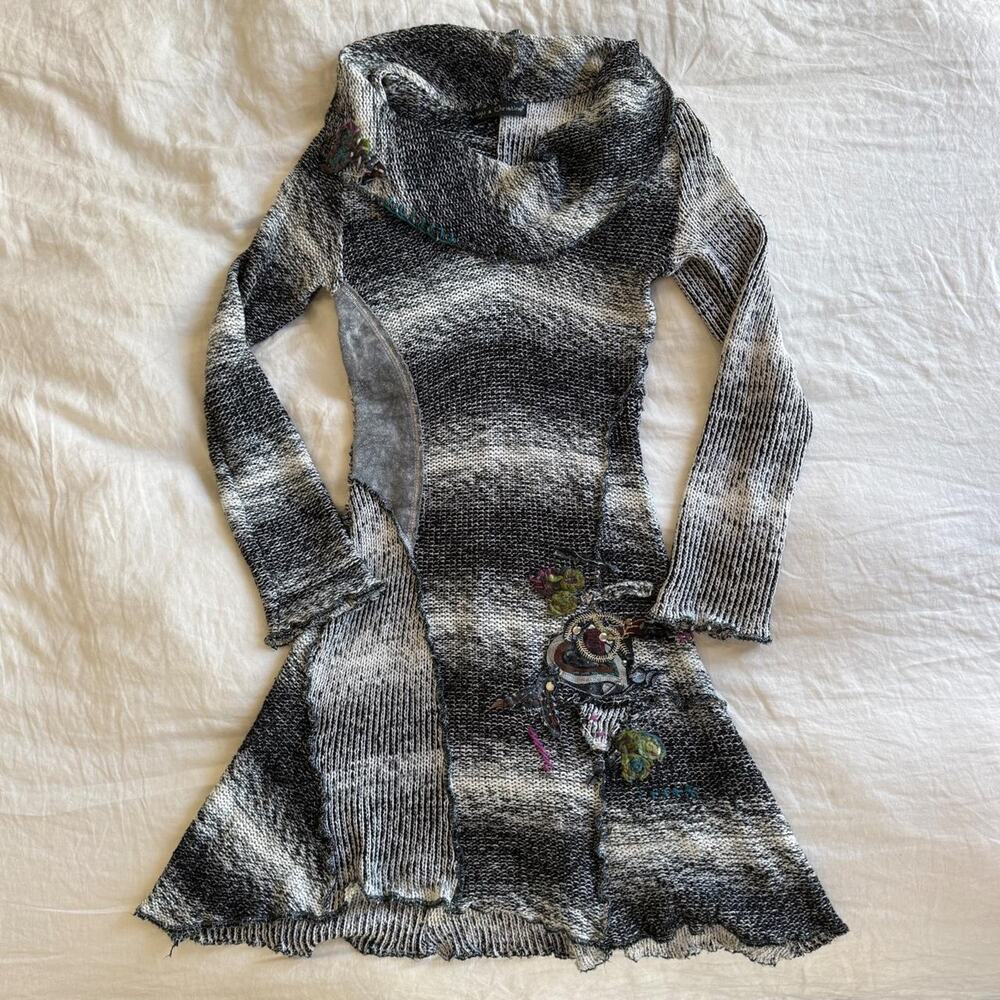 Vintage juju christine embroidered knit dress